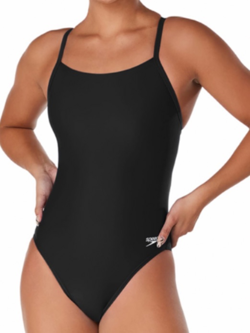 Black Speedo One Piece Swimsuit